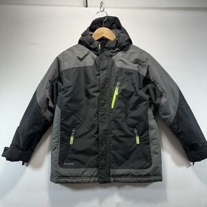 Champion Track Jacket M 8-10 Youth Hooded Soft Shell VentureDry Black Gray